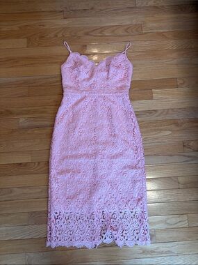 JCrew Pink Lace Spaghetti-Strap Sheath Dress